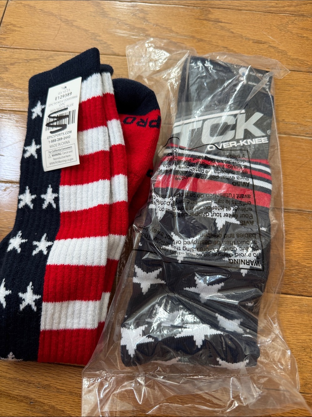 Patriotic Crew Socks - Red, White, Navy Blue